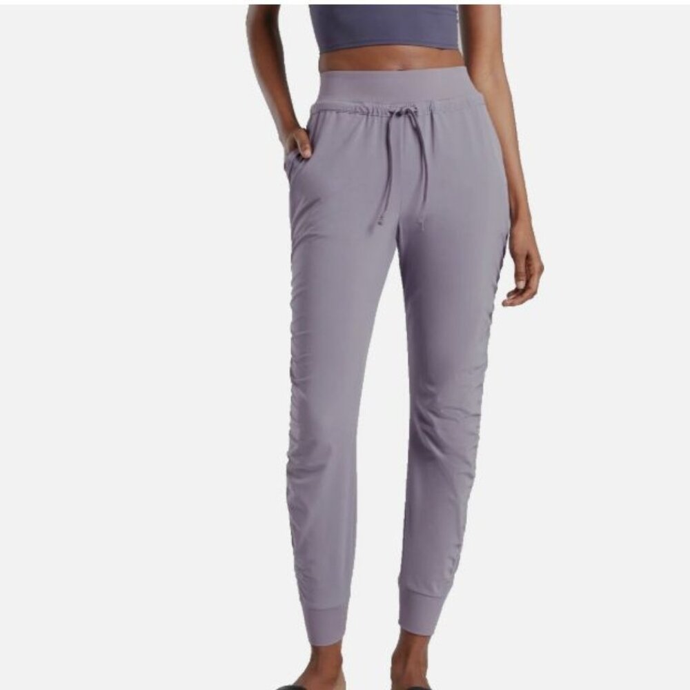 ATHLETA Attitude Pant Light Stretch Jogger Ruched Tempest Violet Size 2